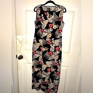 Kathie Lee Collection Vintage women’s floral tropical midi dress vacation summer